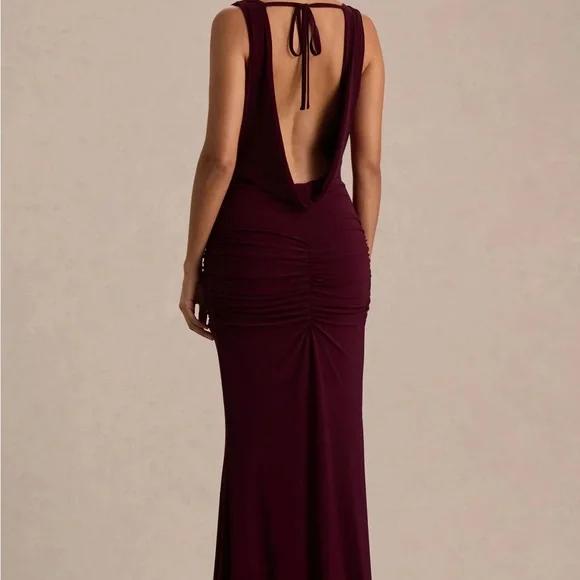 Club L London Burgundy Maxi Dress - Picture 2 of 6